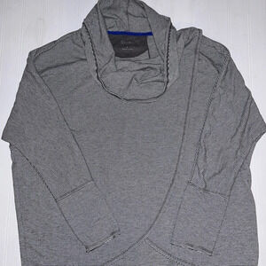 2/$30 Calvin Klein Performance Women L Stretch Gray Cowl Neck LongSle Activewear
